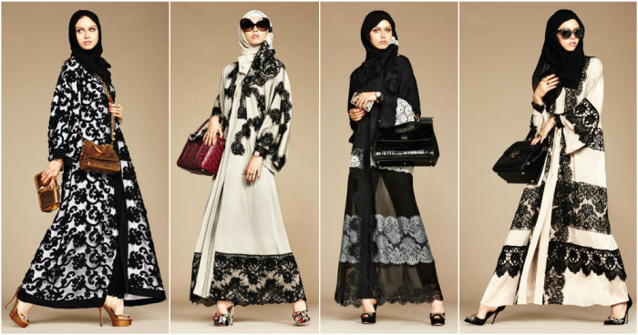 Coleçao Hijab e Abayas de Dolce&Gabbana.