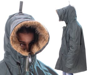 Modelo de Parka Snorkel, desenvolvida para os soldados depois da Segunda Guerra.