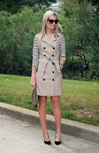 Sobreposição com Vestido Trench
