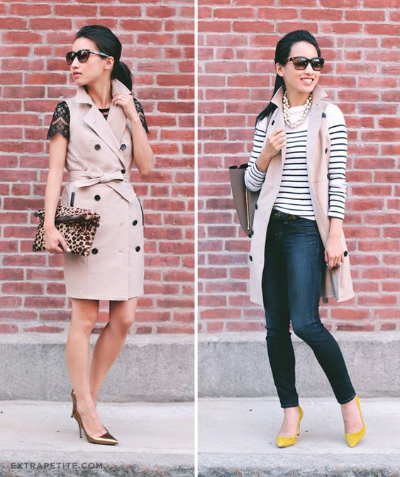 Sobreposição com Vestido Trench