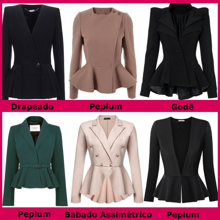 Diferença entre o Peplum e outros tipos de babados em blazers